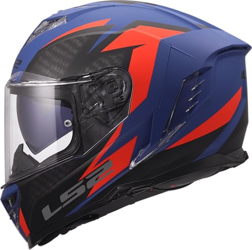 LS2, Integraler Motorradhelm STORM III DYNAMO Blue Red, L