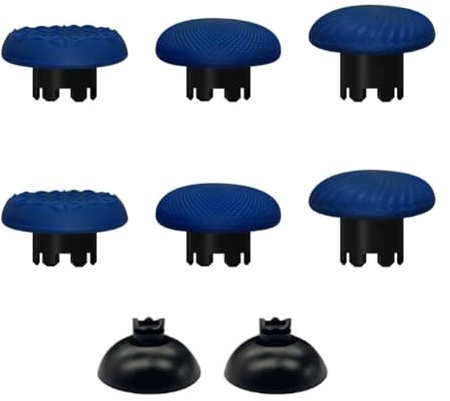 Hzxkqmil Joysticks de Plástico Personalizados para PS5/PS5 Edge Mando | 8 en 1 Palanca de Pulgar Analógicas Empuñaduras de Palanca + Base Accesorios para PS4/Switch Pro Controller (Azul)