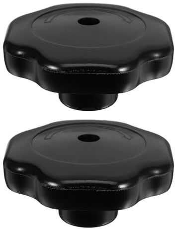 HOLIDYOYO 2pcs Replacement Pot Lid Cover Knobs for Pressure Cooker Lid 19mm Hole Distance Black Plastic Handles Lightweight Anti Aging and Prevents Burning
