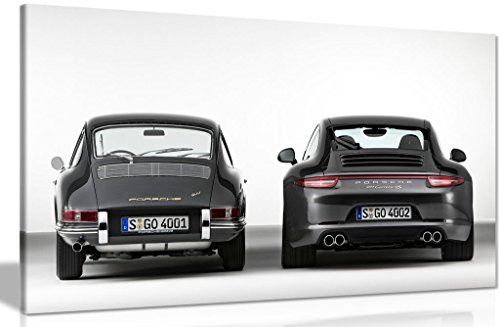 Porsche 911 Evolution Framed Canvas Car Poster - Ready to Hang Wall Art | Bedroom Decor for Men and Boys, Man Cave Garage Display, Sports Racing Pictures, Prints for Living Room Walls