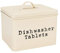 Harbour Housewares Lavavajillas industrial Tablet lata del almacenaje - Acero Estilo Vintage cocina para guardar Caddy con tapa - Crema