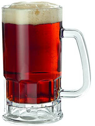 GET Shatter-Resistant Plastic Beer Mug/Stein, 20 Ounce, Polycarbonate, 00085-PC-CL-EC (Set of 4)