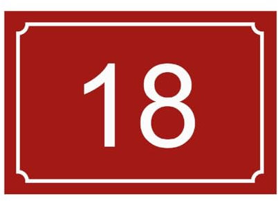Hausnummernschild - Nummernschild aus PVC - Gravierte, personalisierbare Tafel 15 x 10 cm (Rot)