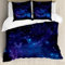 ABAKUHAUS Himmel Bettbezug Set, Raum Illustration Galaxy, Milbensicher Allergiker geeignet mit Kissenbezügen, 200 cm x 200 cm - 80 x 80 cm, Lila Koksgraue