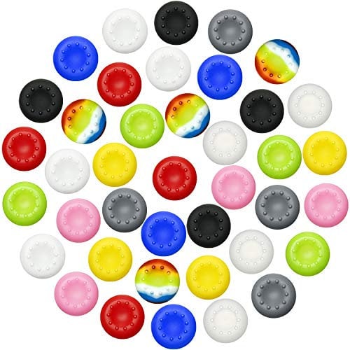 40 Piezas Tapa de Empuñaduras de Pulgar de Silicona Cubierta Protectora de Palillo de Pulgar Piezas de Reemplazo Compatible con Xbox One, Xbox 360, PS4 Controllers, Multicolor