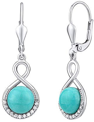 SILVEGO Damen Ohrringe aus 925 Sterling Silber mit natürlichem Türkis