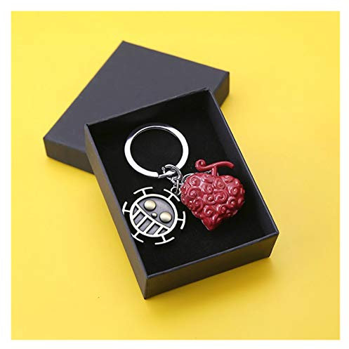 Djujiabh Schlüsselanhänger One Piece Keychain Teufelsfrucht Figur japanischer Strohhut Schädel Luffy Anhänger Schlüsselanhänger aus Metall Seleton Tasche Tränke Geschenk (Color : Keychain1 Box)