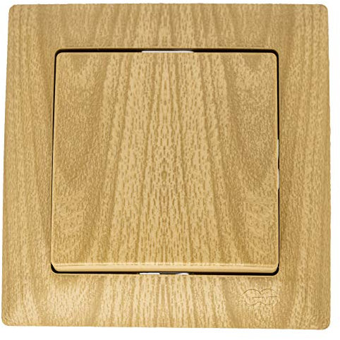 Gunsan Cadre d'interrupteur Visage + insert encastré + couvercle aspect bois de chêne léger chêne achorn