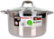 Quttin | Olla Profesional New Caesar de Inducción para Cocina y Horno | Cacerola Grande de Acero Inoxidable Antiadherente con Tapa de Cristal y Asas 30 cm/8 L Apta para Todo Tipo de Cocinas