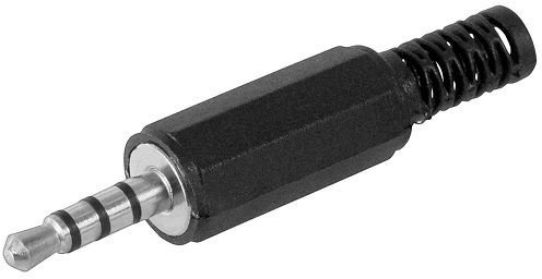 CABLEPELADO Conector Audio Jack 4 Pines Macho | Conector TRRS Macho 4 Polos | Tipo de Soldadura DIY | Compatible con Compatible con PS5 / PS4, Cascos, Altavoz, PC, Móvil | Negro | 3.5 mm Macho | PVC