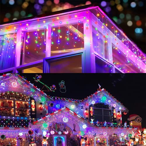 BrizLabs Luci Natalizie Esterno, 480 LED 19M Tenda Luminosa Luci di Natale Cascata Luci Impermeabile 8 Modalità Catena Luminosa Decorazione per Giardino Feste Finestra Balcone San Valentino, Colorate
