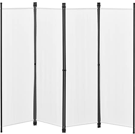 Raumteiler Huesca 4-teilig 200x171cm Paravent Trennwand 4-TLG. Sichtschutz Stellwand Spanische Wand Weiß