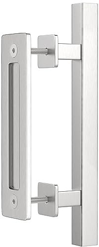 WINSOON 30CM Tirador de Puerta de Corredera Inoxidablede Manillas Puertas Interior Corrediza del Granero Juego de Manijas para Puerta de Puerta Garaje Gabinete