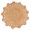 Paco Home Teppich Rund Wohnzimmer Jute Boho Ethno Muster Modern Handgefertigt Naturteppich, Grösse:80 cm Rund, Farbe:Natur 2