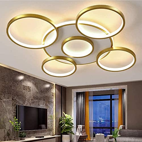 Deckenleuchte LED Dimmbar Deckenlampe Mit Fernbedienung Moderne Wohnzimmerlampe Metall Acryl Schlafzimmer Küche Und Büro Kronleuchter Kinderzimmerlampe Dekorative Innenbeleuchtung,E,85CM(74W) …