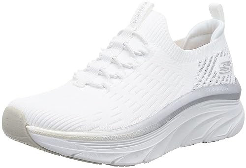 Skechers Women's D'LUX Walker LET IT Glow Sneaker, White, 3 UK