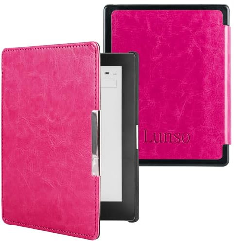 Lunso - Étui de protection avec fonction veille automatique - Pour Kobo Aura Edition 1 (6) - Rose