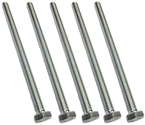 AERZETIX - C47312 - Set di 5 Bulloni M6x100 - testa esagonale - Ø6x100mm - DIN 933 - classe 8.8 - acciaio zincato - fai da te - strumento di montaggio/ferramenta