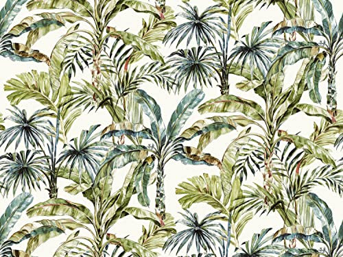 Rasch Tapeten Vliestapete (Botanical) Weiß grüne 3,00 m x 4,00 m Florentine III 485851