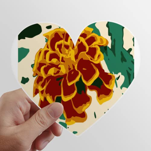 Mexikanische Chrysantheme Pfau Herz Vinyl Aufkleber Fahrrad Flasche Aufkleber