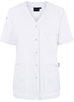 Karlowsky Kurzarm Damenkasack Essential - aus nachhaltigem Material - 65% GRS Certified Recycled Polyester/35% Conventional Cotton - weiß - Größe 54