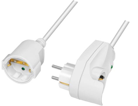 LogiLink LPS275 - Stromverlängerungskabel mit Durchgangsstecker, Schutzkontakt (CEE 7/3), Kabellänge: 3 m