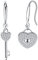Arrebol Schloss Schlüssel Ohrringe Damen 925 Sterling Silber Asymmetrische Ohrhänger mit 3A Zirkonia Ohrschmuck Für Frauen Mädchen Geschenk