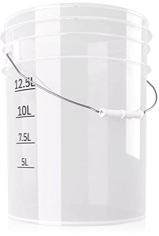 chemicalworkz Performance Bucket Wascheimer 5GAL/19L für die schonende Auto Handwäsche (Clear White) + kompatibel mit Detail Guardz - Dirt Lock & Scrub Wall, Dirt Trap Schmutzsieb, Gamma Lids