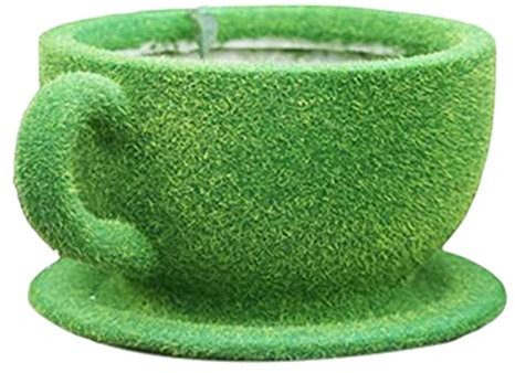 Duiaynke Modern Flocking Succulent Tea Pot Planter Pot Gardens Office Home Decor Succulent Planter Pot Tiny Flower Plant Decor (Tea Cup)