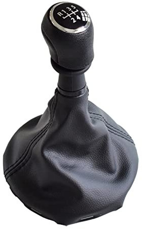 MSEURO Gang-Stick-Schaltknauf-Leder-Gamer-Boot-Cover-Auto 5 6-Gang-Fit for Vw. Fit for Volkswagen Fit for den Transporter T5 T5.1 T6. Fit for GP 2003-2011 (Color : 5 Speed-Black)