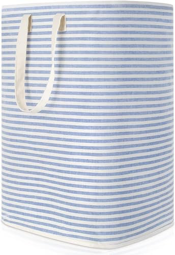 Lifewit 80L Freestanding Laundry Hamper, Collapsible Waterproof Large Laundry Basket with Easy Carry Extended Handles for Clothes, Towels, Toys, Blue, 3 Packs