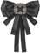 SUPERFINDINGS Schwarze Schleife Brosche Kristallglas Strasssteine Elegante Fliege Band Brosche Damen Herren Kragen Halsclips Schmuck Fliege Dekorationen 220mm Lang