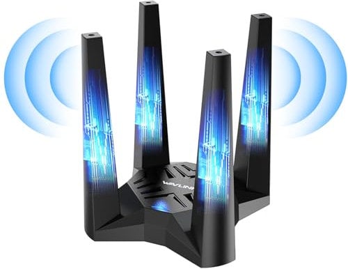 WAVLINK Adattatore USB WiFi 6, AX1800 USB 3.0 WiFi Dongle per PC, Dual Band 5Ghz (1201Mbps)+2.4GHz (574Mbps), MU-MIMO, Beamforming, WPA3 Encryption, 4x3dBi Antennas, U Disc Driver, Supporto Windows