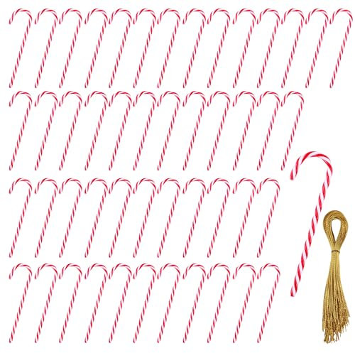 48 Stück Zuckerstangen Weihnachtsbaum, 15cm Zuckerstangen Weihnachten Deko, Süßigkeiten Weihnachtsbaumschmuck Anhänger Rot Und Weiß, Für Weihnachten Urlaub Neujahr Home Decor Party Geschenk
