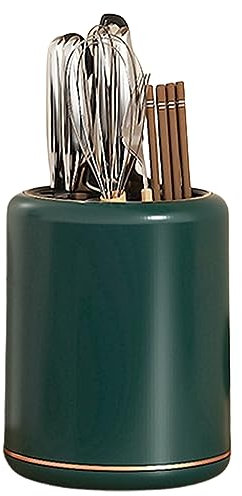 Syfunlv Bloc à Couteaux sans Couteau, Support Couteaux Rond, Rotatif à 360 °, en Plastique, de qualité supérieure, Porte-ustensiles de Cuisine, avec Base Anti-Glissement, 6.9 * 8.54in (Vert)