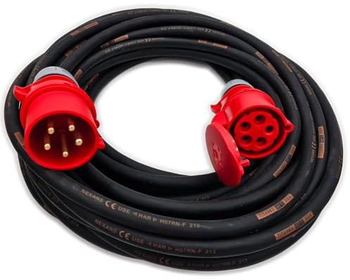 UK Made High End 3-Phase Power Extension Lead Featuring Titanex Ultra Heavy Duty Cable 32a/5m