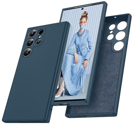 LeYi HandyHülle für Samsung Galaxy S23 Ultra Hülle, Ultra Dünn Slim Weiches Silikon TPU Kameraschutz Stoßfest Schutzhülle Kratzfest Mikrofaserfutter Case Cover für S 23 Ultra 5G Blau