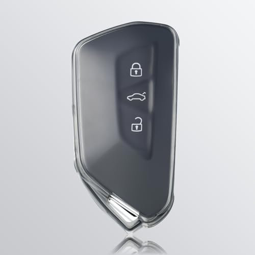 OFFCURVE Schlüsselhülle Transparent Autoschlüssel Hülle, Schlüsselcover Schlüsselgehäuse für VW Golf 8 GTE GTI ID.3 ID.4 Seat Leon MK4 Tarraco Ateca Skoda Octavia 4 Cupra Formentor Born