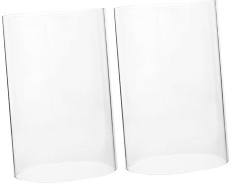 2 cubiertas de cristal transparente para velas, soporte, portavelas, portavelas, portavelas, cilindros de cristal, velas votivas, cilindro, jarrón, pantallas de cristal transparente, resistentes al