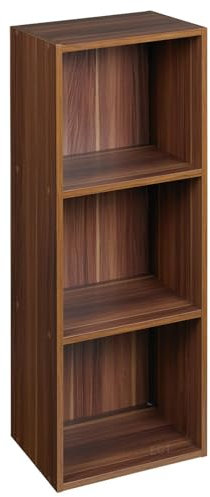 URBNLIVING Bibliothèque en bois de teck, 3 étagères