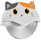 I-TOTAL®- Tagliapizza in acciaio inossdabile senza maniglia, ruota da taglio con disegno (ORANGE CAT)