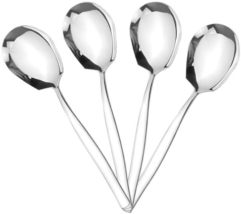 YapitHome 4 cucharas para servir grandes, cucharas públicas, cucharas de acero inoxidable para hoteles, cocina, bufé, banquete, fiestas, para dividir platos