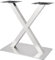 PurpleMinder Tischbeine Doppelt Edelstahl, Doppel-Tischgestell Stehtischgestell Höhe 70cm Design Tischgestell Tischfuß Tischuntergestell Bistrotisch (X-Form, Silber)