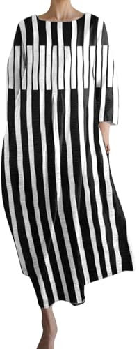Cocktailkleid, ärmellos, Damen, Retro, botanisches Blumenmuster, bedruckt, lässig, lockeres Kleid mit Tasche, Ciao-Kleid, weiß, X-Large