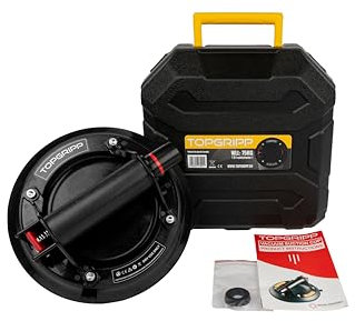 TOPGRIPP Vakuum Saugheber für Glas und Fliesen mit Lexan Griff. Handpumpsauger mit Kunststoff Griff. Sehr flexibel gut für glatte Oberflächen