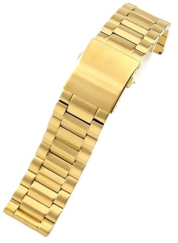WHARGTSL Fit for Diesel Dz4316 7395 7305 männer Stahl Gürtel Solide Stahl Uhr Strap Zubehör 22 24 26mm Armband(3-Beads-Golden,24mm)