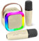 Koolcover Mini Karaoke Machine for Kids Adults, Portable Bluetooth Speaker with 2 Wireless Microphones,Toys Birthday Gifts for Girls Ages 4, 5, 6, 7, 8,9,10+ Family Home Party (Beige)