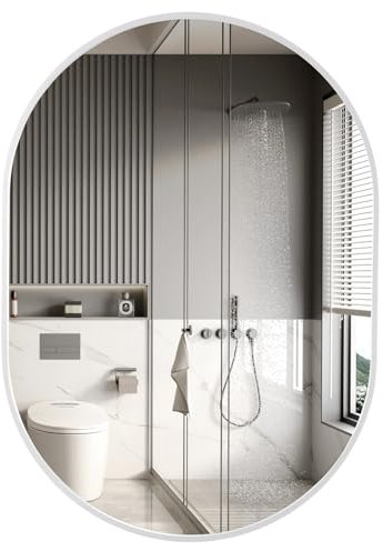 Holdfiturn 50 x 70cm Oval Mirror,Horizontal or Vertical Hanging Wall Mirror