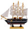 Fahibin Mediterranes Segelschiff Modell,16cm Vintage Holz Segelboot Modell, Handgefertigtes Holzschiff für Wohnzimmer/Büro