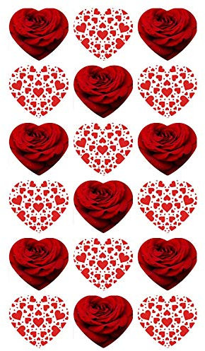 28 Love Hearts Valentines Pre Cut Cupcake Toppers Premium Edible Wafer Paper Fairy Cake Toppers Birthday Celebration Cakes Decorations Party NO CUTTING REQUIRED